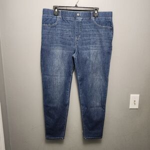 Betabrand women's elastic waist pull on jeans size XXL petite blue